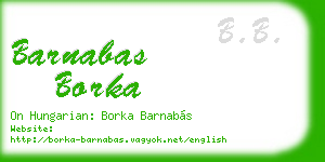 barnabas borka business card