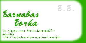 barnabas borka business card